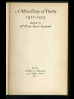 A Miscellany of Poetry 1920–1922 (Signed copy)