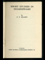 Short Studies in Shakespeare