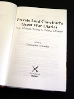 Private Lord Crawford's Great War Diaries (Signed copy)