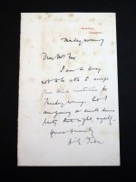 Henry Scott Tuke, handwritten letter from Swanpool, Falmouth