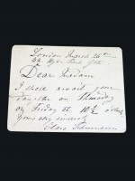 Clara Schumann, signed & handwritten postcard