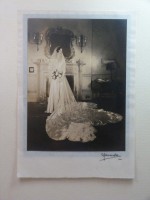 Madame Yevonde signed society wedding bride photograph