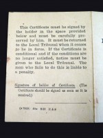 Great War Certificate of Exemption (Military Service Acts, 1916)