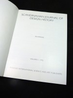 Scandinavian Journal of Design History, Volume 5