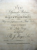Two Spanish Boleros for the Harp and Piano Forte
