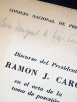 Discurso del Presidente Dr. Ramon J Carcano en al acto de la tome de posesion (Signed copy)