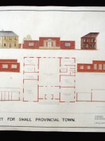 Original architect's drawing for the design of a Public Library