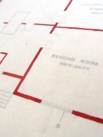 Original architect's drawing for the design of a Public Library