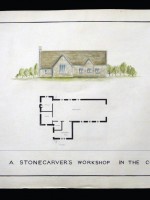 Original architect's drawing for a stone carver's workshop in the Cotswolds | G Reed | £40.00