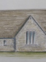 Original architect's drawing for a stone carver's workshop in the Cotswolds