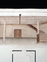 Original architect's drawing for a staircase for a hall