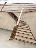 Original architect's drawing for a staircase for a hall